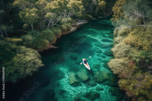 vacation by kayaking on a river, lake, or sea