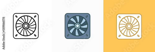 Heatsink Fan Icon Vector Illustration, Keeping Your System Cool and Running Smoothly
