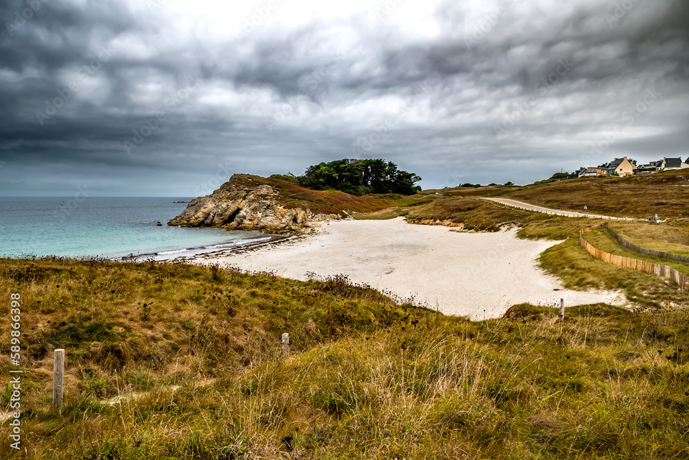 Picturesque Beach Of Plouarzel At The Finistere Atlantic Coast In Brittany, France