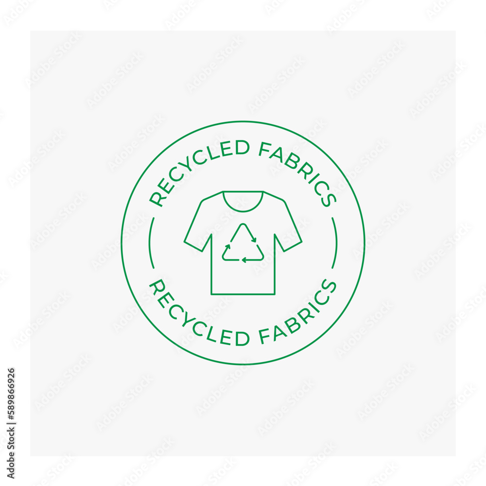 Recycled fabrics vector icon, editable stroke Recycled fabrics vector icon, editable stroke