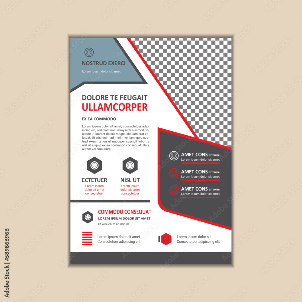 Obraz premium Corporate Business Flyer Template Simple and clean A4 Size with Bleed Vector design