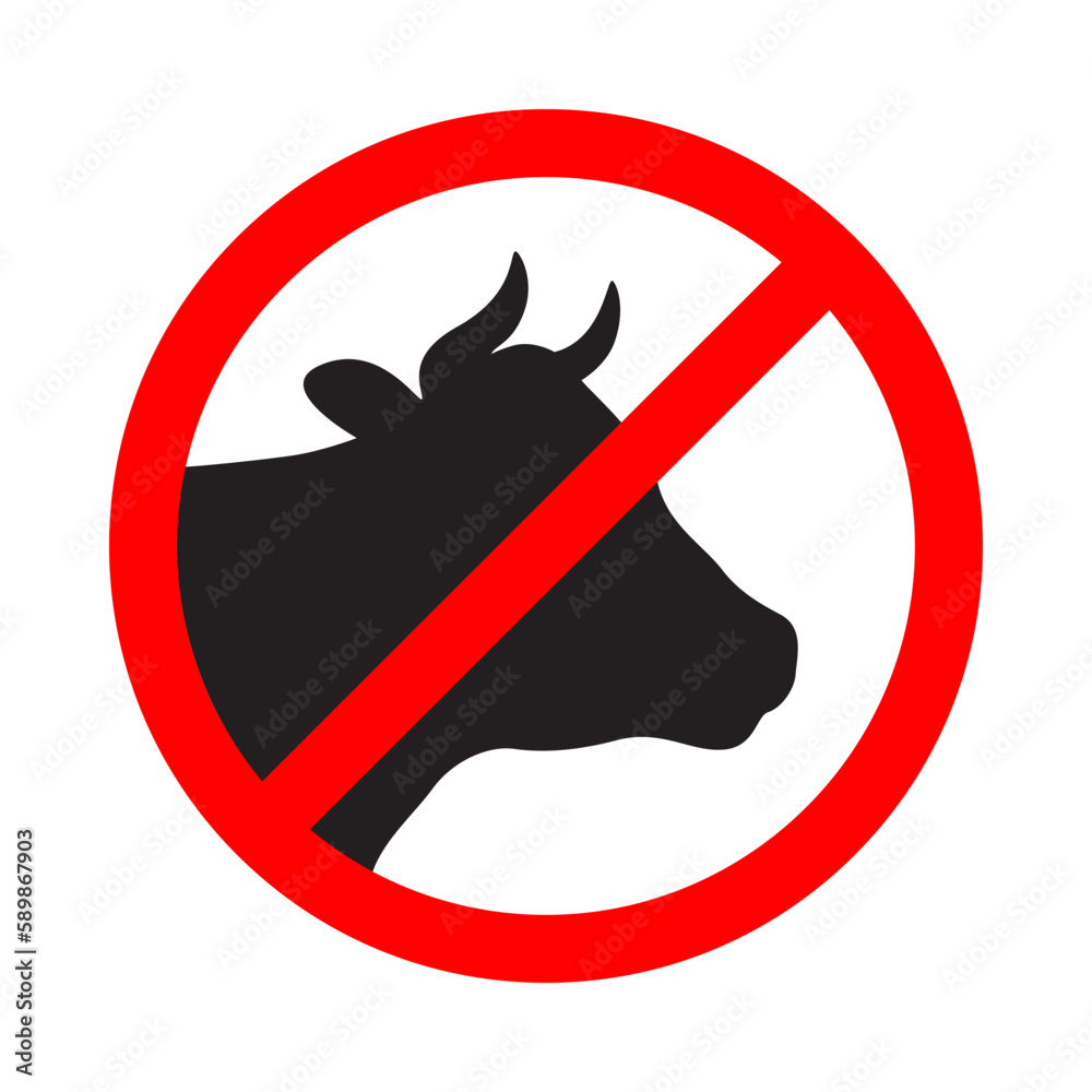 Vegan concept badge no meat. Refusing to eating animals symbol. Vegetarian graphic sign isolated on white background.Vector illustration Vegan concept badge no meat. Refusing to eating animals symbol. Vegetarian graphic sign isolated on white background.Vector illustration