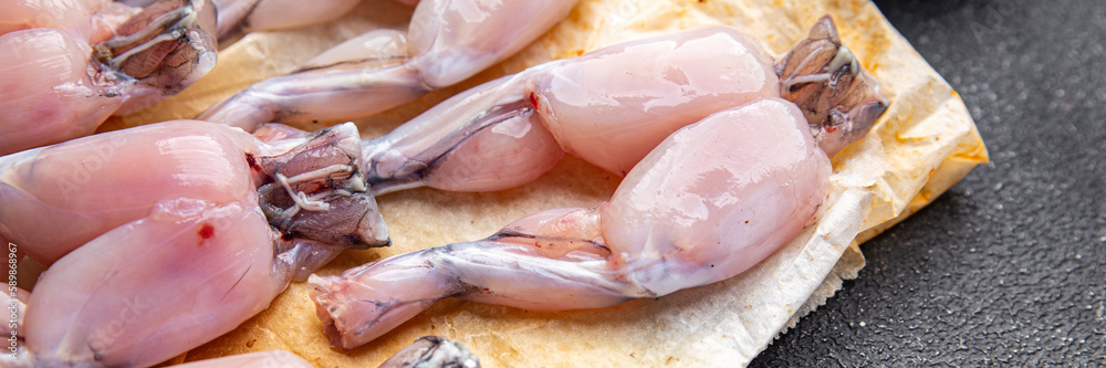 frog legs raw meat fresh meal food snack on the table copy space food background rustic top view frog legs raw meat fresh meal food snack on the table copy space food background rustic top view