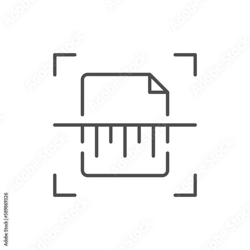 Document scanning line outline icon