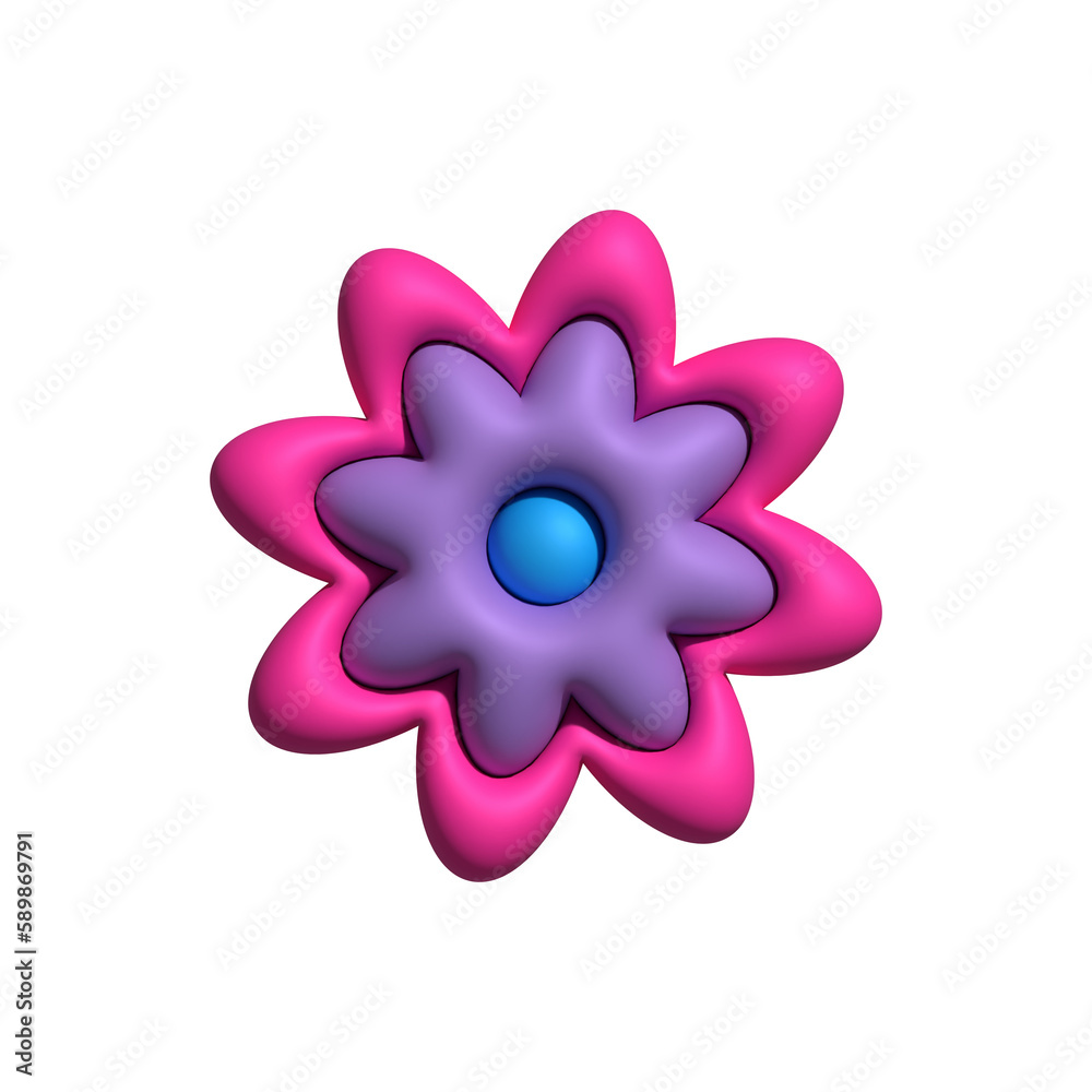 3D flower isolated 3D flower isolated
