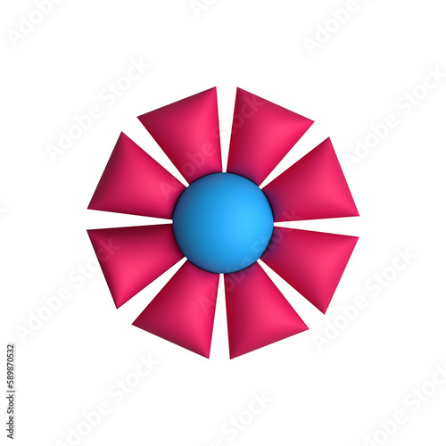 3D flower isolated