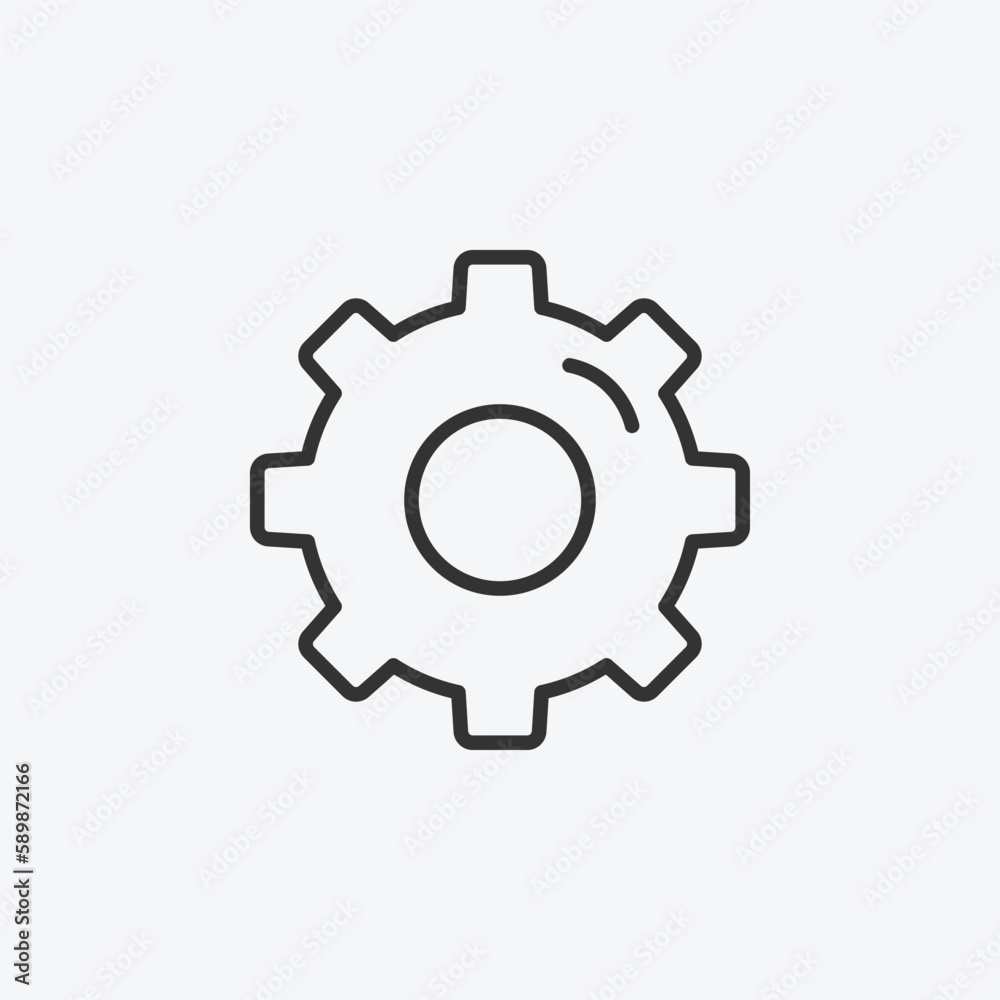 Setting icon design vector sign. Gear isolated sign