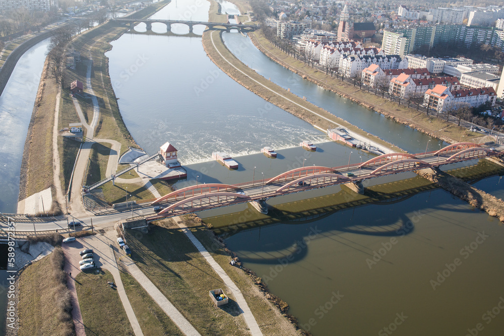 Fototapeta premium aerial view of the Wroclaw city