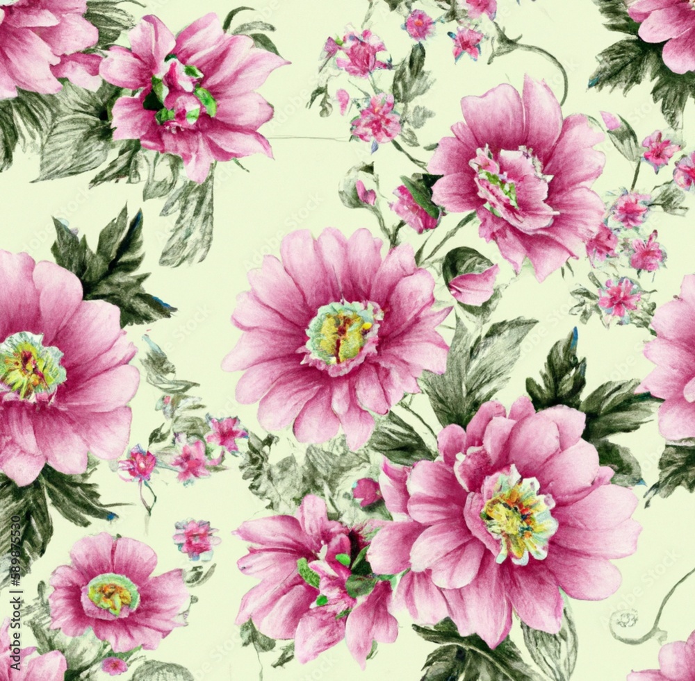 classic wallpaper seamless vintage flower pattern,  #artvector #vector #art