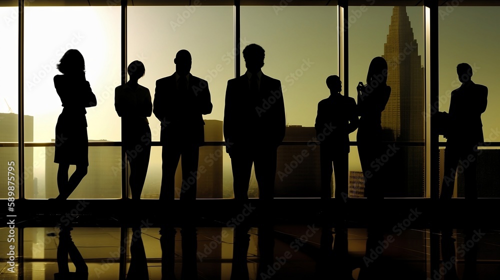 silhouettes of business people - generative ai