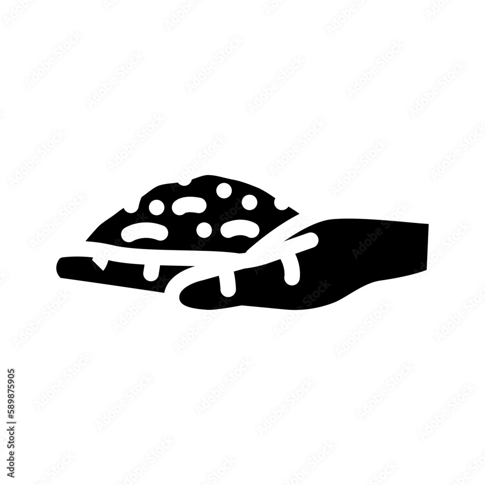hand wheat grain harvest glyph icon vector illustration hand wheat grain harvest glyph icon vector illustration