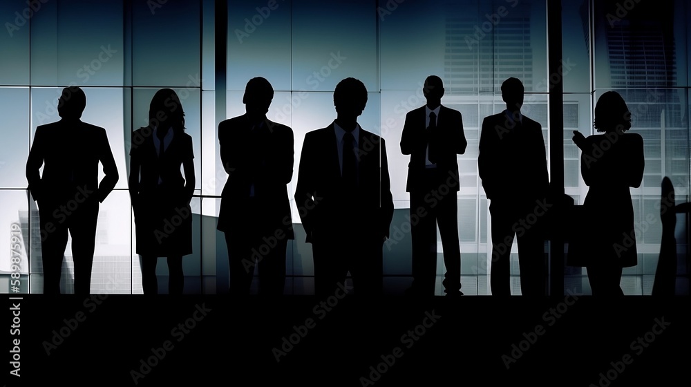 silhouettes of business people - Generative ai silhouettes of business people - Generative ai