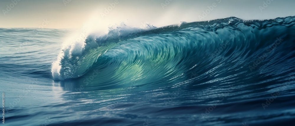 Curved Ocean Wave - Generative ai Curved Ocean Wave - Generative ai