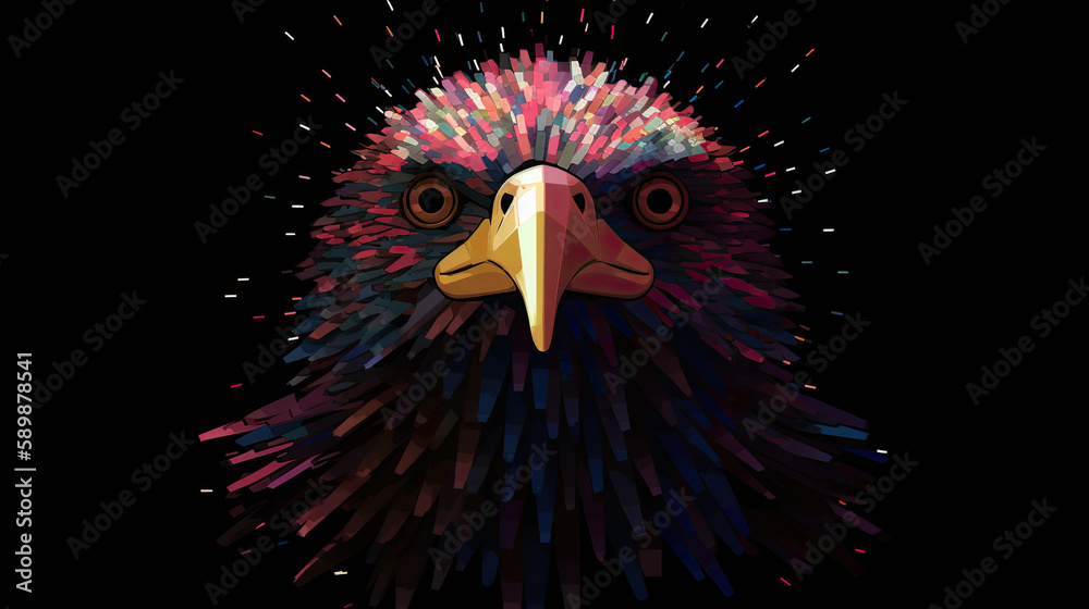 spirit animal eagle pixel art - by generative ai