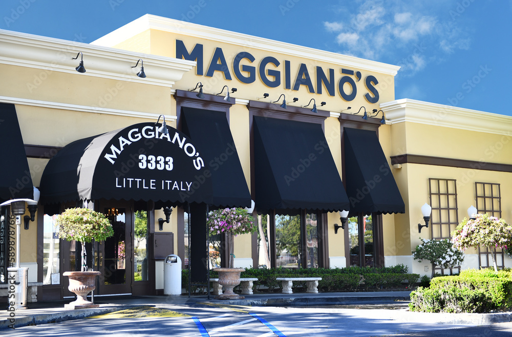 COSTA MESA CALIFORNIA 4 APR 2023: Maggianos Little Italy in South