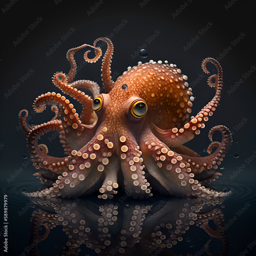 Obraz premium Octopus 4 - Generative AI