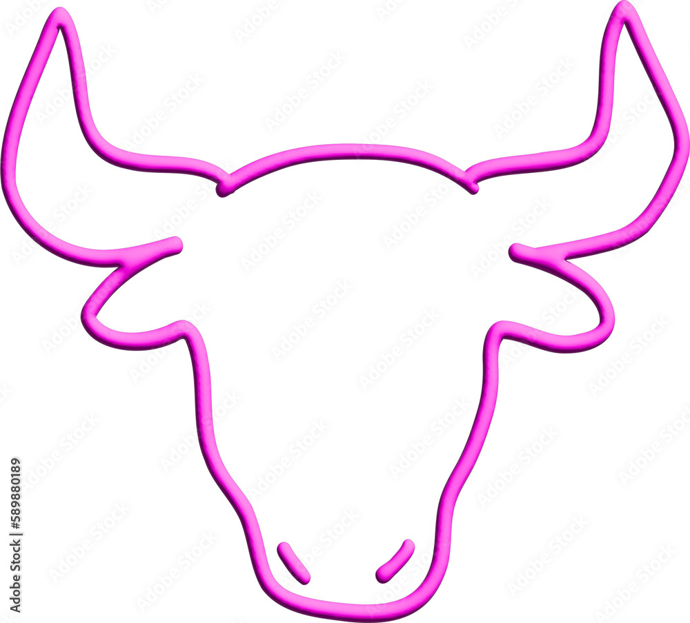 3d pink Zodiac sign Taurus 3d pink Zodiac sign Taurus