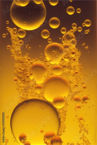 Captivating Underwater Scene: Vibrant Yellow Gradient and Bubbles Create a Serene and Enchanting Atmosphere
