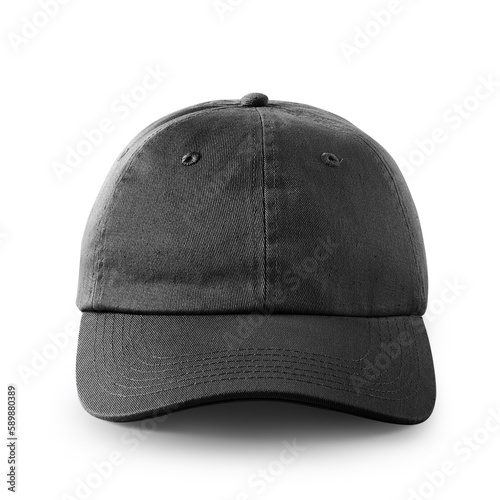 Black baseball cap with realistic shadow