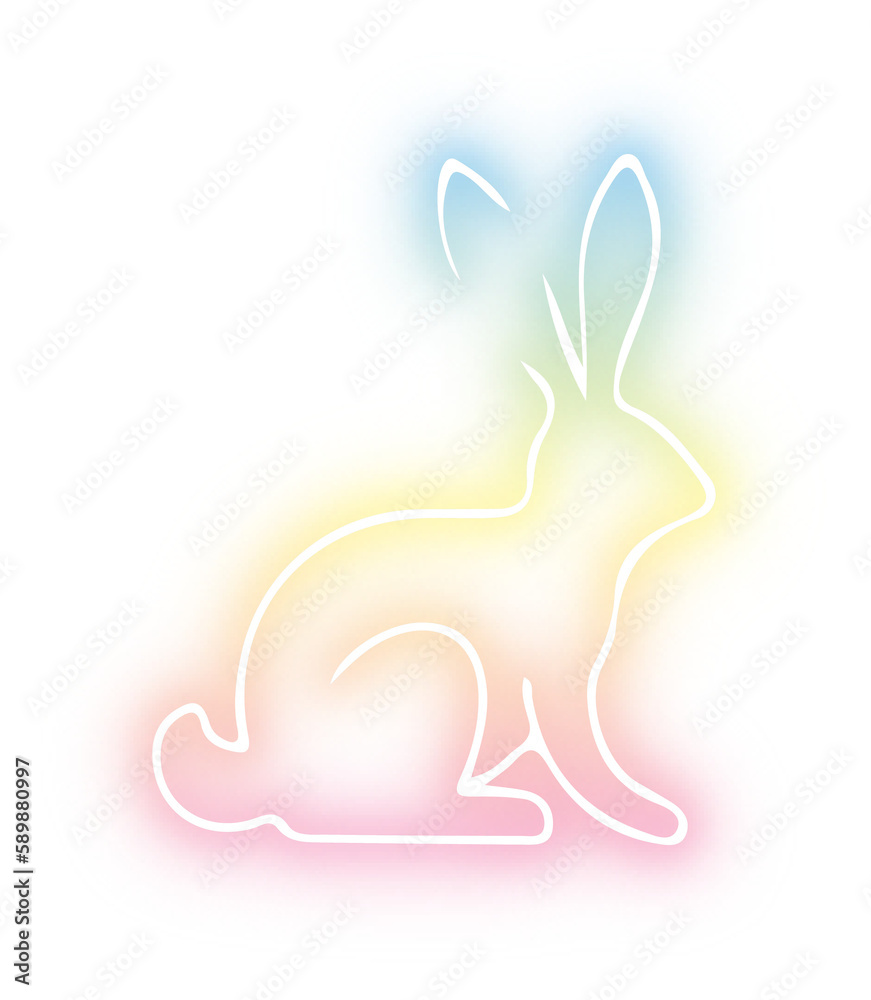 Obraz premium Set of rabbit neon
