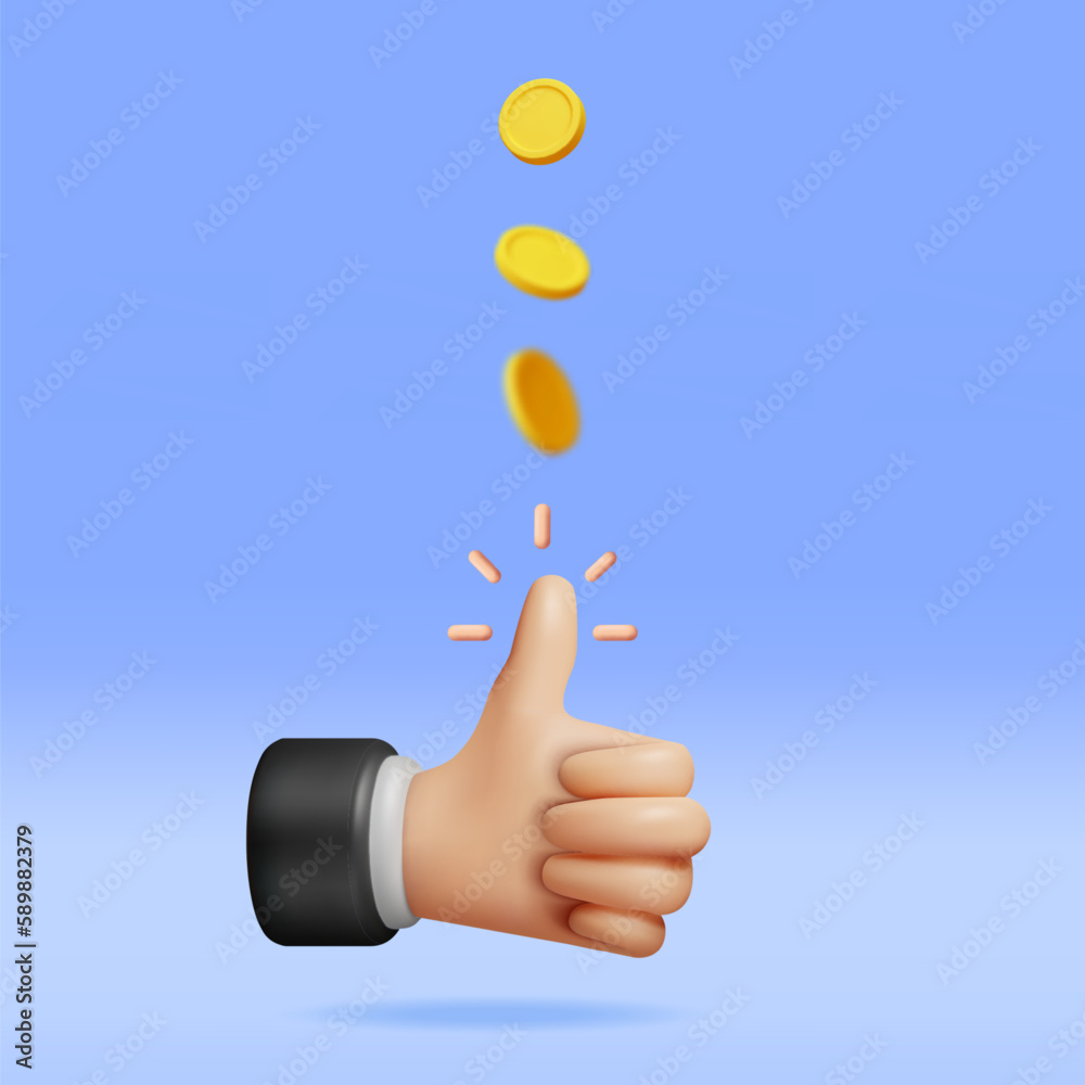 3D Hand of Businessman Tossing Golden Dollar Coin. Render Throw Coin by Hand. Decision Making by Chance with Coin. Excitement, Luck, Fortune. Vector Illustration 3D Hand of Businessman Tossing Golden Dollar Coin. Render Throw Coin by Hand. Decision Making by Chance with Coin. Excitement, Luck, Fortune. Vector Illustration