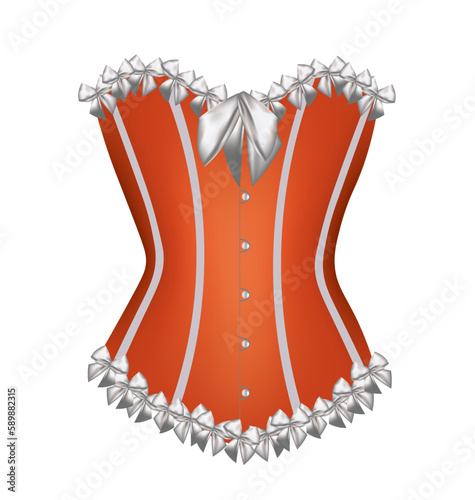 Red sexy corset. vector illustration