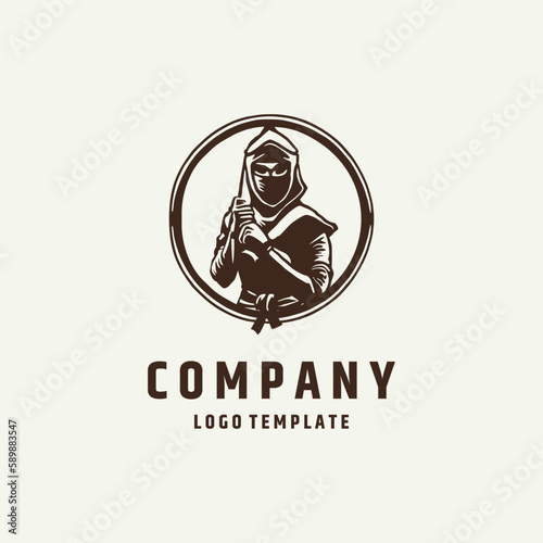 Ninja logo design vector illustration