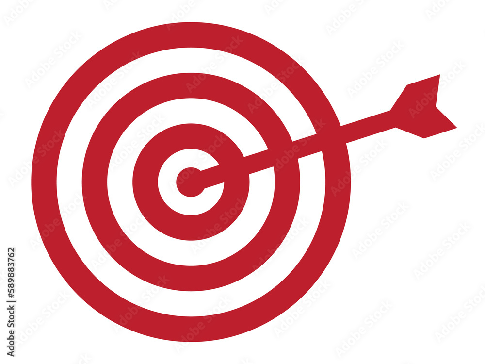 Business and Marketing Concepts, Target Goal with Arrow Icon Is Perfect for Business and Marketing Designs. A Clear and Bold Representation of Hitting Targets and Achieving Goals.