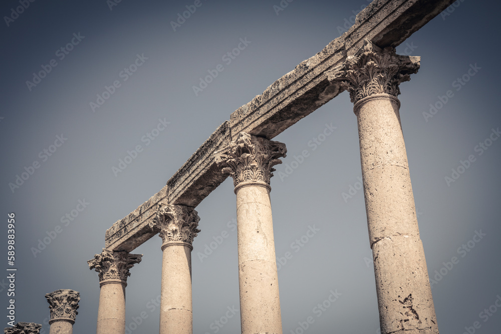 colonnade in the ancient city of Jerash