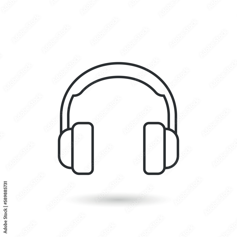 Headphone icon in flat style. Earphone vector illustration on isolated background. Listen music sign business concept. Headphone icon in flat style. Earphone vector illustration on isolated background. Listen music sign business concept.