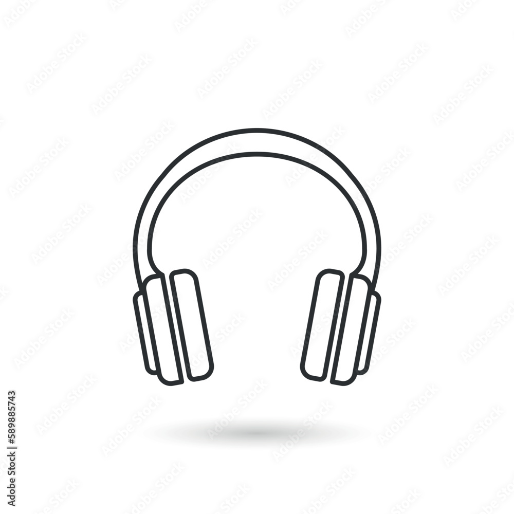 Headphone icon in flat style. Earphone vector illustration on isolated background. Listen music sign business concept. Headphone icon in flat style. Earphone vector illustration on isolated background. Listen music sign business concept.