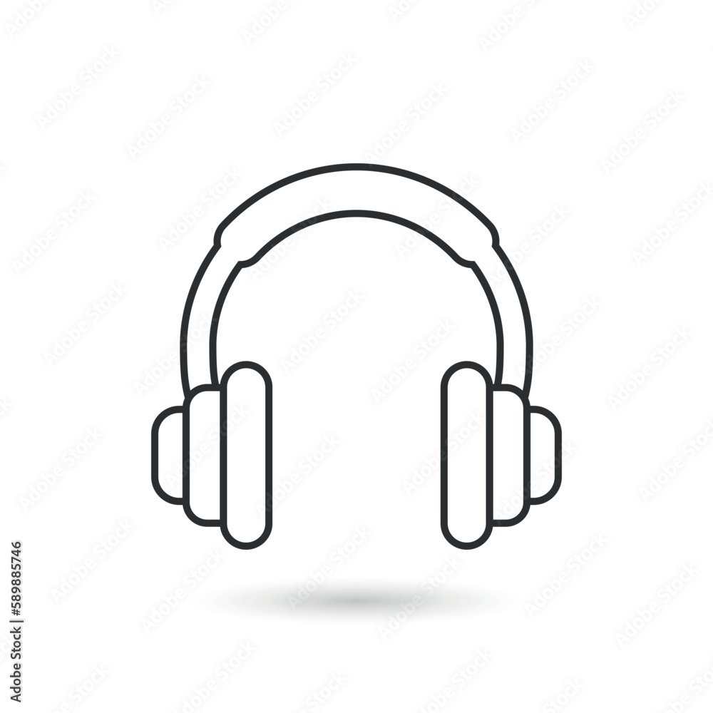 Headphone icon in flat style. Earphone vector illustration on isolated background. Listen music sign business concept. Headphone icon in flat style. Earphone vector illustration on isolated background. Listen music sign business concept.