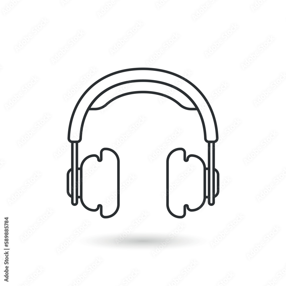 Headphone icon in flat style. Earphone vector illustration on isolated background. Listen music sign business concept. Headphone icon in flat style. Earphone vector illustration on isolated background. Listen music sign business concept.