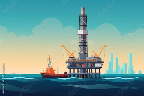 Drilling rig construction at sea as a part of petroleum industry