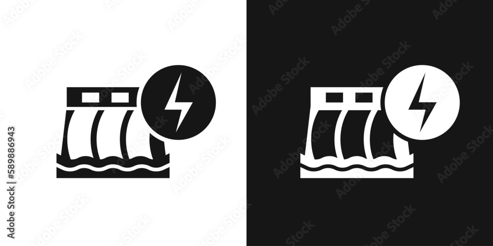 Hydroelectric power station sign. Hydroelectric dam, water power Stock ...