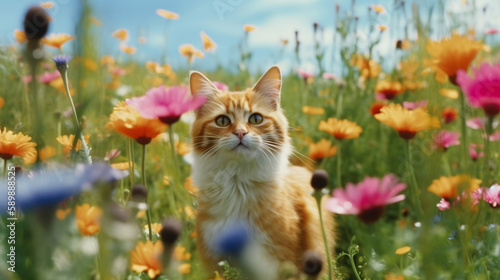 cat in the meadow