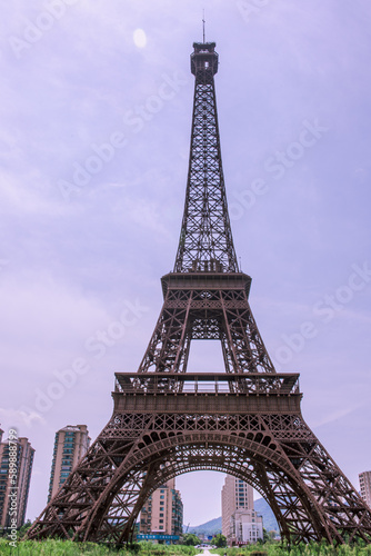 Tianducheng, China is suburb of Hangzhou, Zhejiang Province Eiffle Tower is a life size replica of Paris, France.