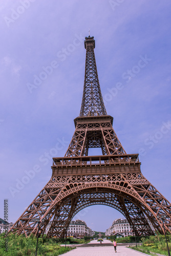 Tianducheng  China is suburb of Hangzhou  Zhejiang Province Eiffle Tower is a life size replica of Paris  France.