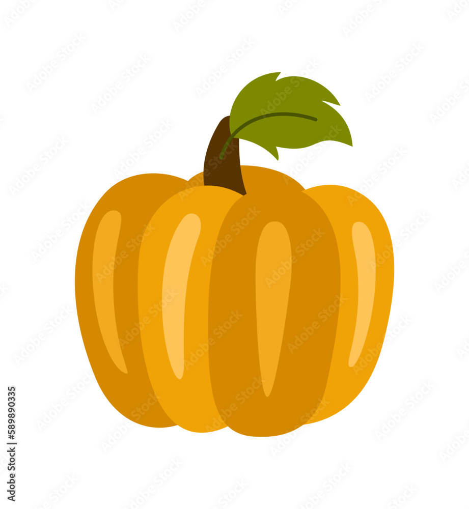 Healthy food icon. Sticker with ripe pumpkin. Delicious organic product or ingredient. Natural farm vegetable. Healthy lifestyle and diet. Cartoon flat vector illustration isolated on white background Healthy food icon. Sticker with ripe pumpkin. Delicious organic product or ingredient. Natural farm vegetable. Healthy lifestyle and diet. Cartoon flat vector illustration isolated on white background