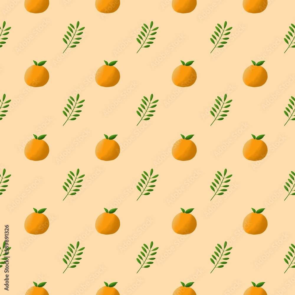 Orange and leaf pattern
