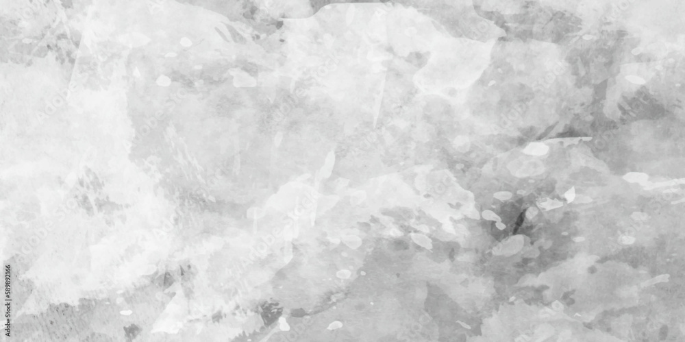 White, grey watercolor textured on paper background. silver watercolor painting banner, textured design on white paper.