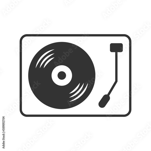 Vinyl record player icon vector design templates