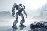 huge robot on ice, Generative AI