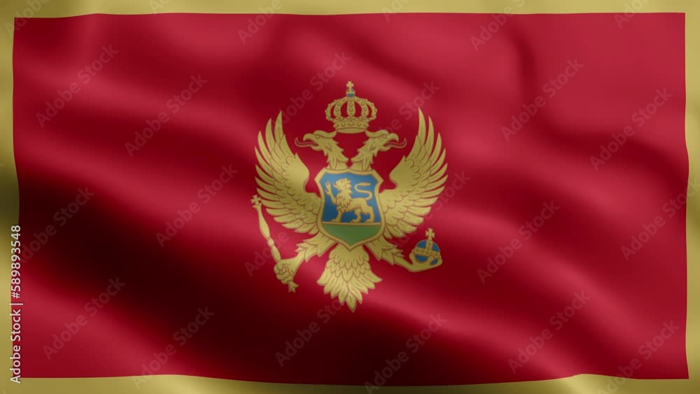 3D animation loop Montenegro flag 3D animation loop Montenegro flag