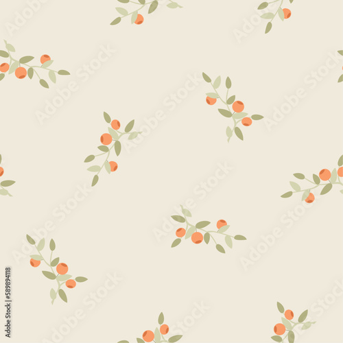 Wallpaper Mural seamless vector pattern with forest berries on a light background Torontodigital.ca