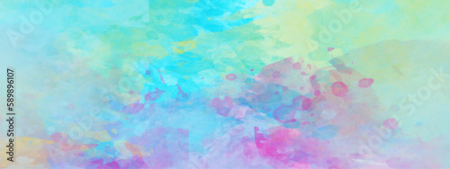 Abstract gradient colorful watercolor background on white paper texture. Abstract banner and canvas design, texture of watercolor.