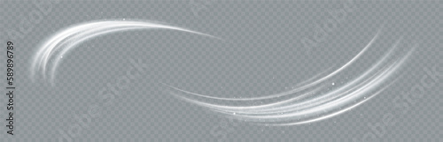 
Abstract effect of movement with the speed of light. White spiral glow effect. Magic shiny line.