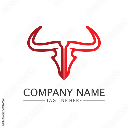 Bull horn logo and symbol template icons app © anggasaputro08