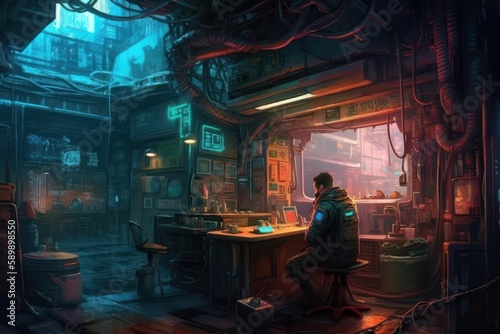 Cyberpunk Style Game Art Wallpaper Background