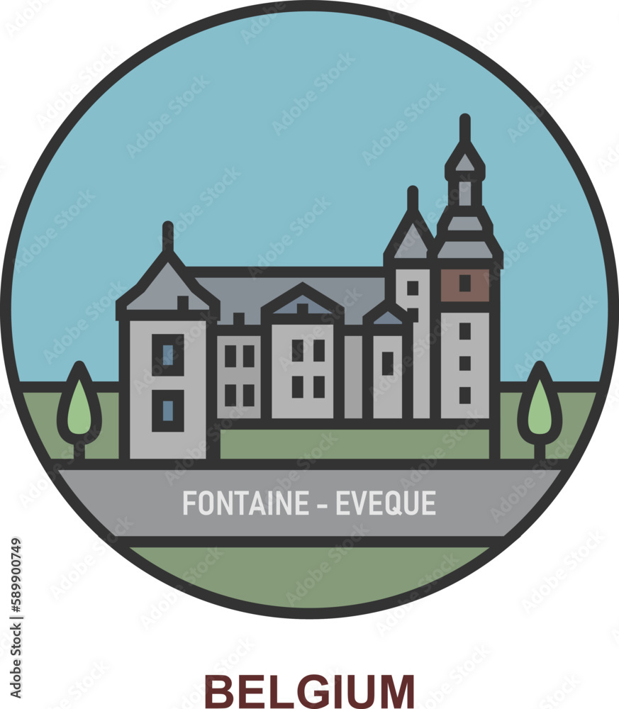 Fontaine-Eveque. Cities and towns in Belgium